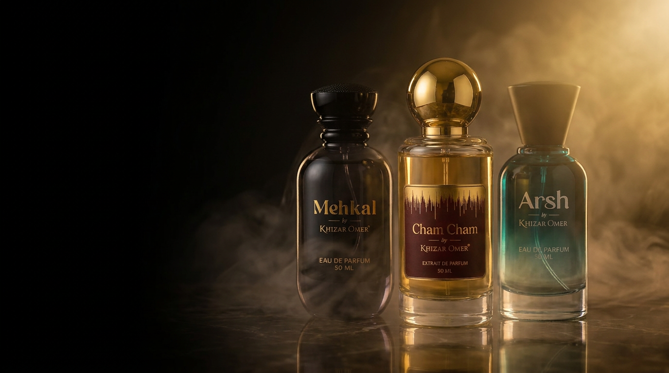 Mehkal, Cham Cham and Arsh fragrances by Khizar Omer